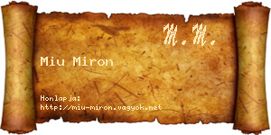 Miu Miron névjegykártya